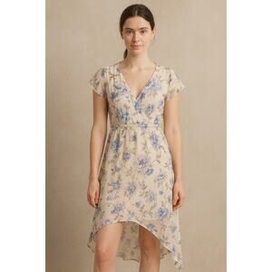 Lily Rose Blue Floral Hi Low Dress Sz S Cottagecore Fairy Garden Romantic